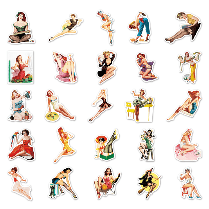 Poster Girl Retro Stickers Sexy for Mobile Case Design