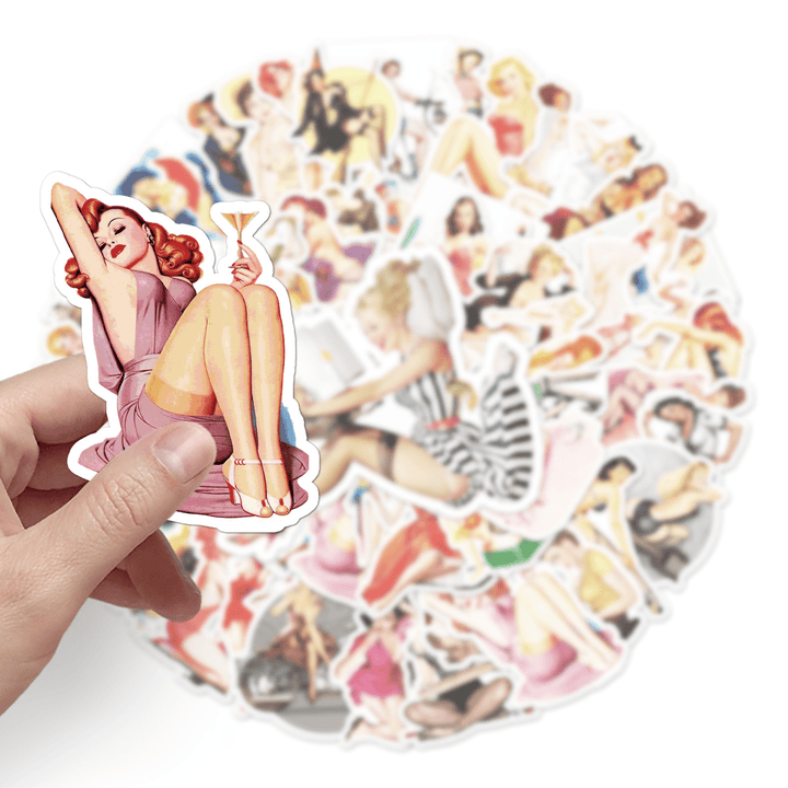 Poster Girl Retro Stickers Sexy for Arts and Crafts