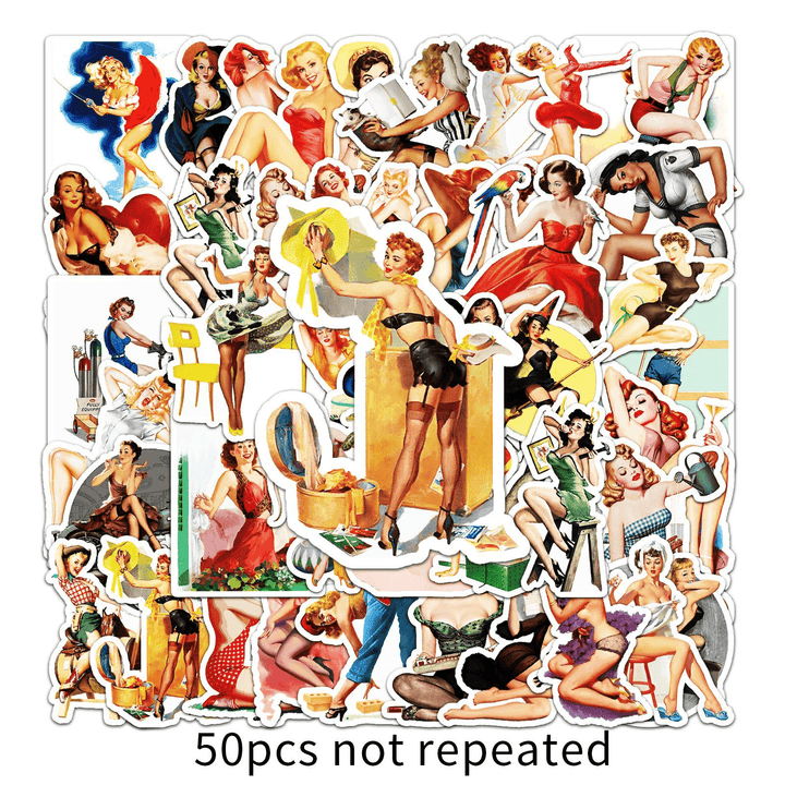 Poster Girl Retro Stickers Sexy for Fashion Design