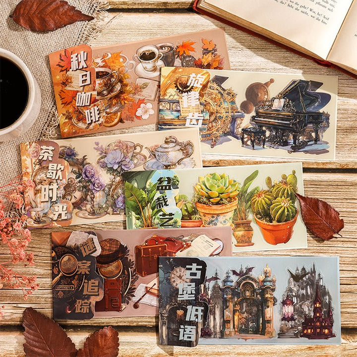 Retro Stickers Time Notes Retro Style Paper Collage
