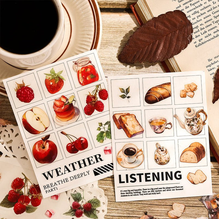 Retro Stickers Time Notes Decorative Vintage Stickers