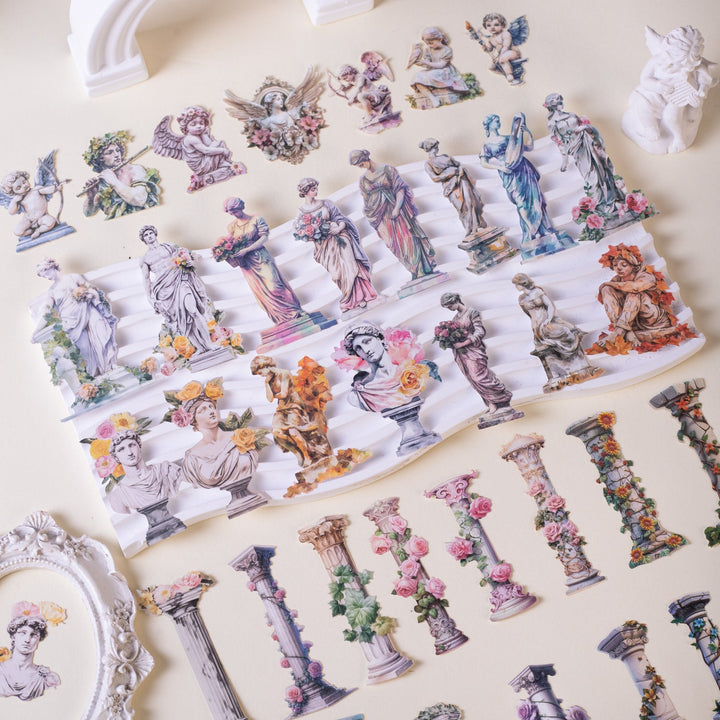 Roman Garden Sculpture Decorative Stickers For Scrapbooking