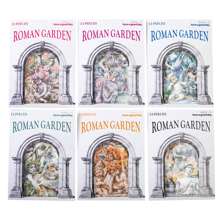 Roman Garden Sculpture Decorative Stickers For Journals