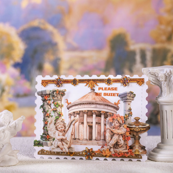 Roman Garden Sculpture Decorative Stickers Creative Collage