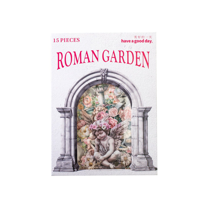 Roman Garden Sculpture Decorative Stickers Retro Collage