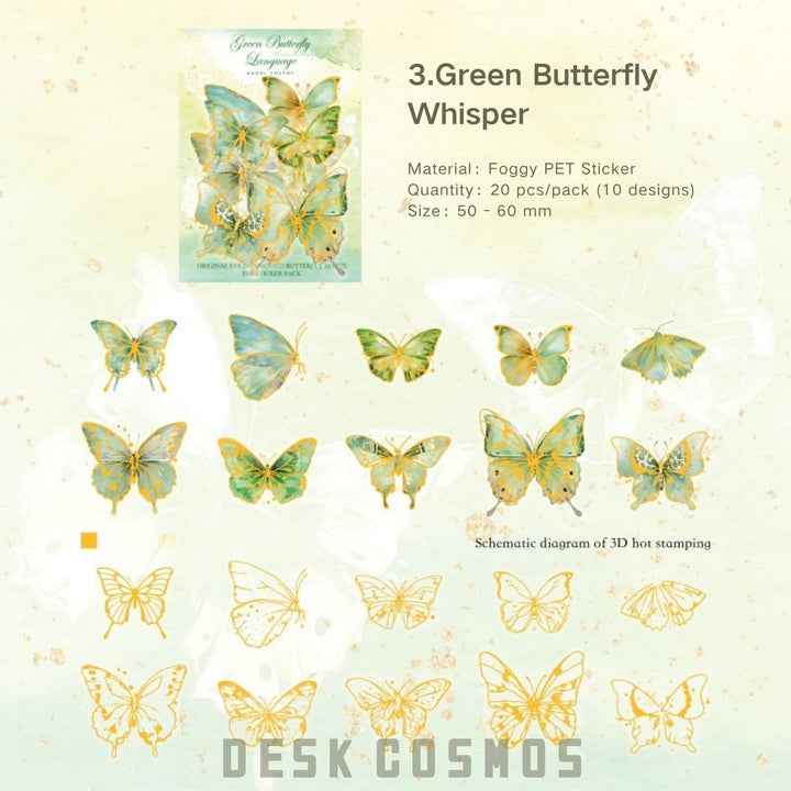 Flower Butterfly Series Elegant Butterfly Stickers for Diary Projects