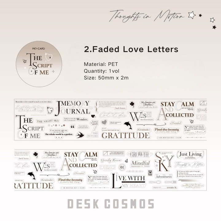 Romantic Overture PET Stickers for Scrapbook Covers