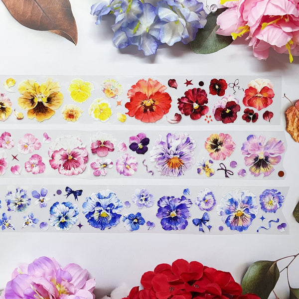 Romantic Floral PET Tape Small Violet Scrapbook Tape