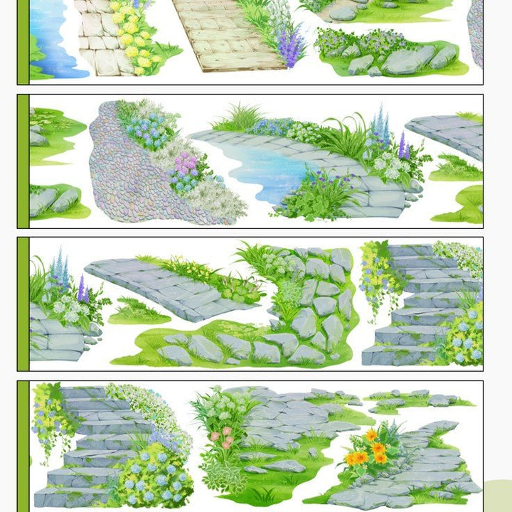 Flower Path PET Tape Beautiful Pattern For Junk Journal