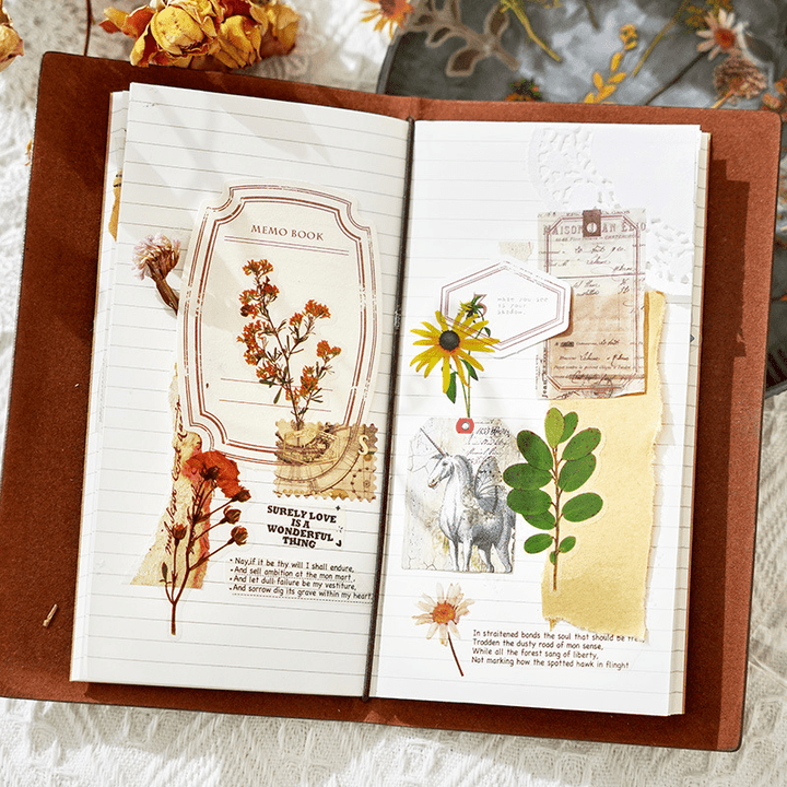 Romantic Language Floral Stickers Nature Scenery for DIY