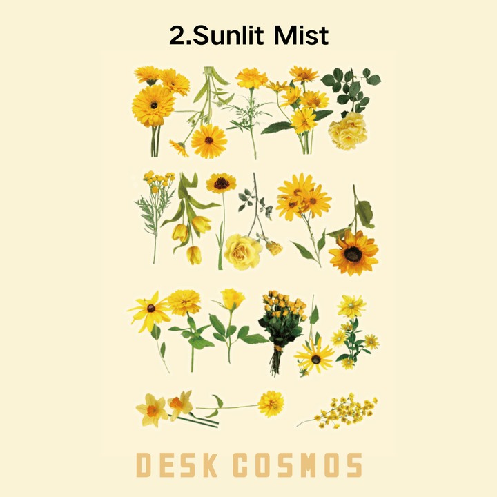Romantic Language Sunlit Mist Flower Sticker Romantic Scenery