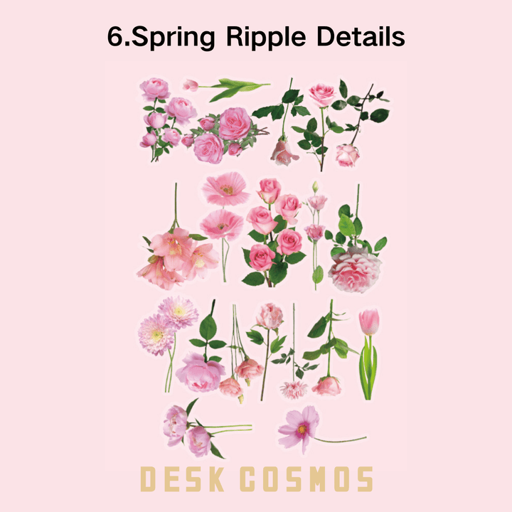 Romantic Language Spring Ripple Flower Sticker Creative Floral Art