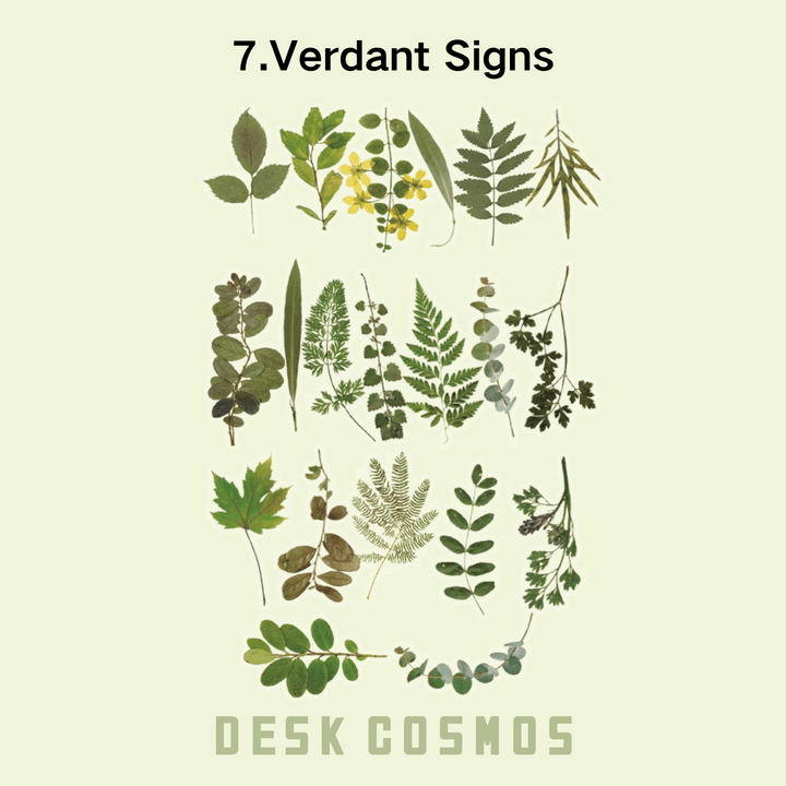 Romantic Language Green Sign Flower Sticker Nature Scene Design