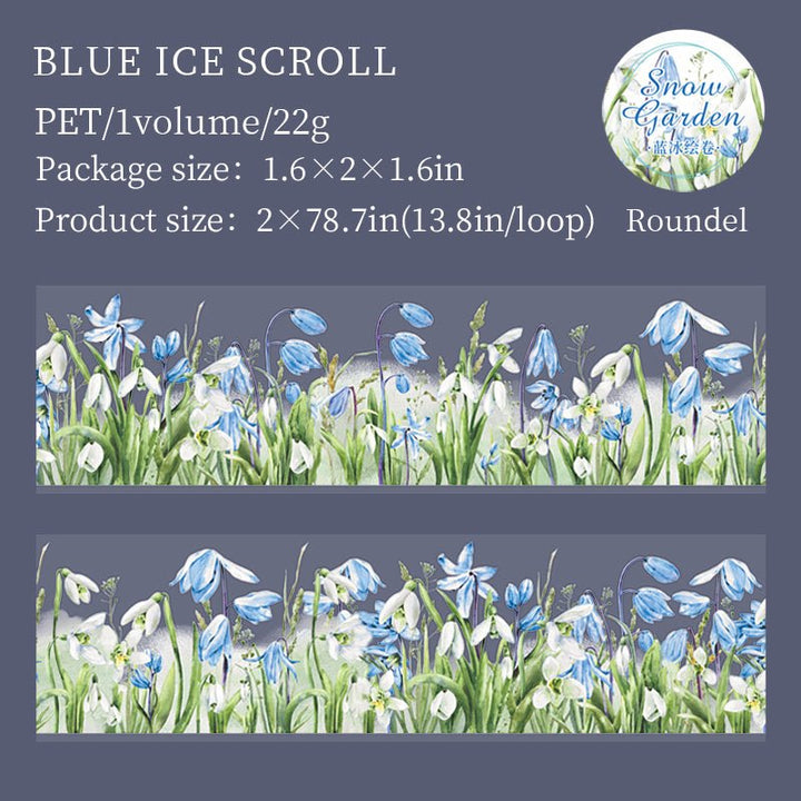 Snowy Garden PET tape nature theme for DIY notebooks