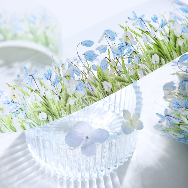 Romantic PET Tape Snowy Garden flower journaling material
