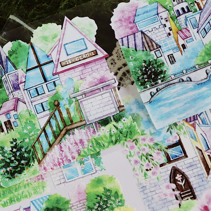 Sakura Seaside City PET Tape Decorative Roll