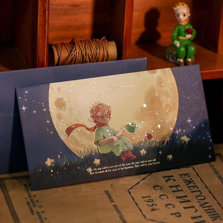 Romantic Starry Encounter Letter Set with Gold Foil Little Prince Theme