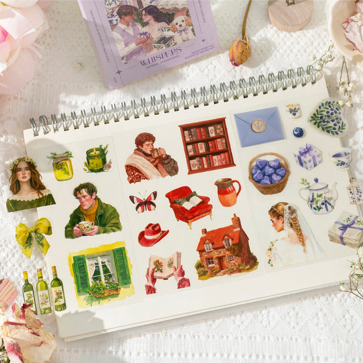 Romantic Whispers Daily Life Stickers PET Washi Aesthetic Journal Stickers