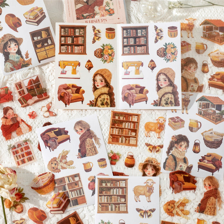 Romantic Whispers Sticker Book Scrapbooking PET Washi Stickers for Bullet Journal