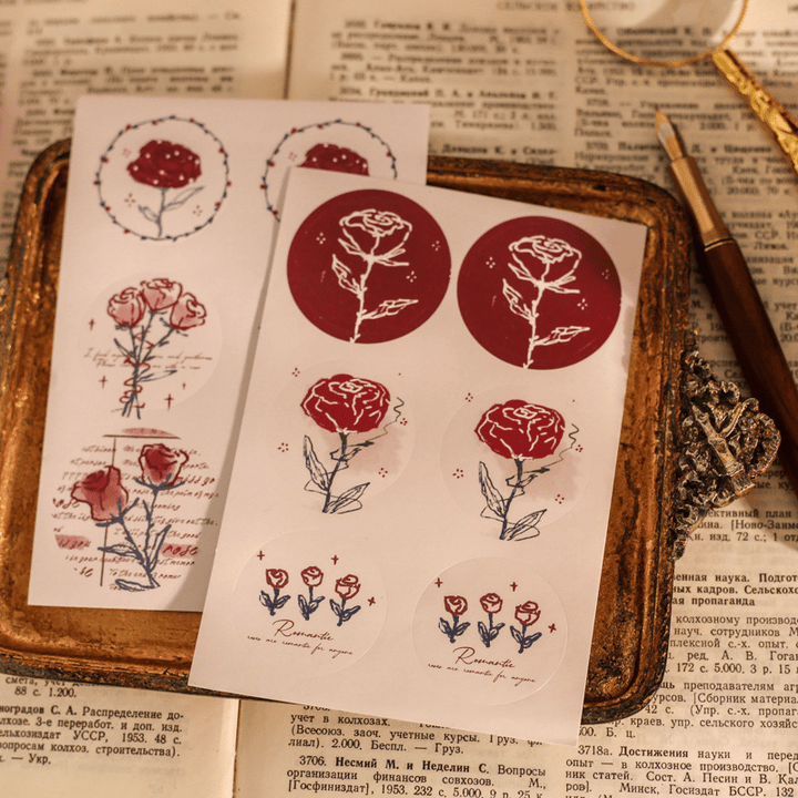 Rose and Her Series Hand-drawn Letter Paper Set Vintage Floral Stationery