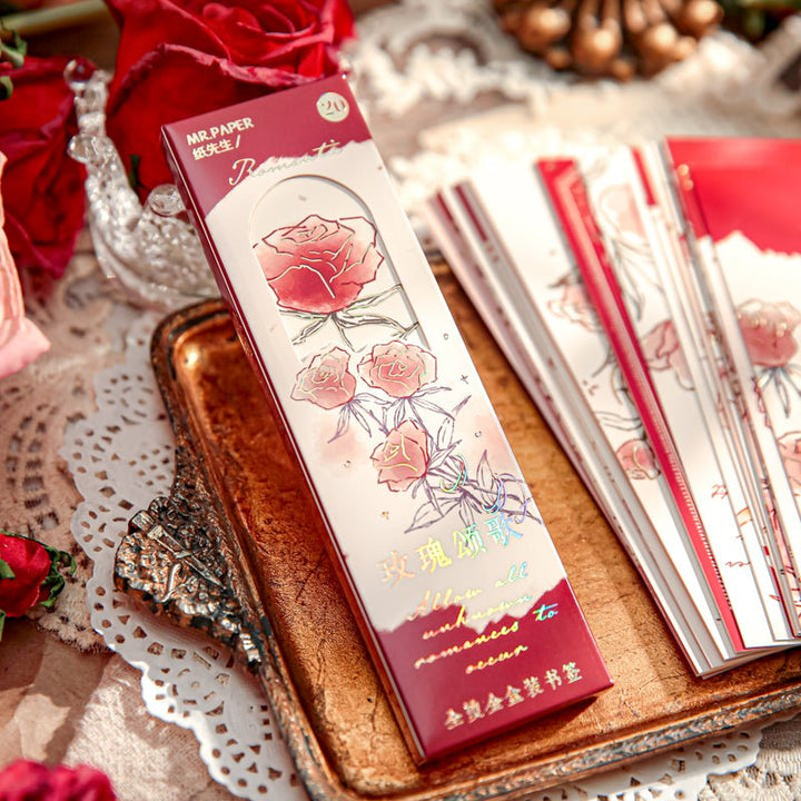 Rose of Name Floral Gold Foil Bookmarks for Book Lovers Stationery