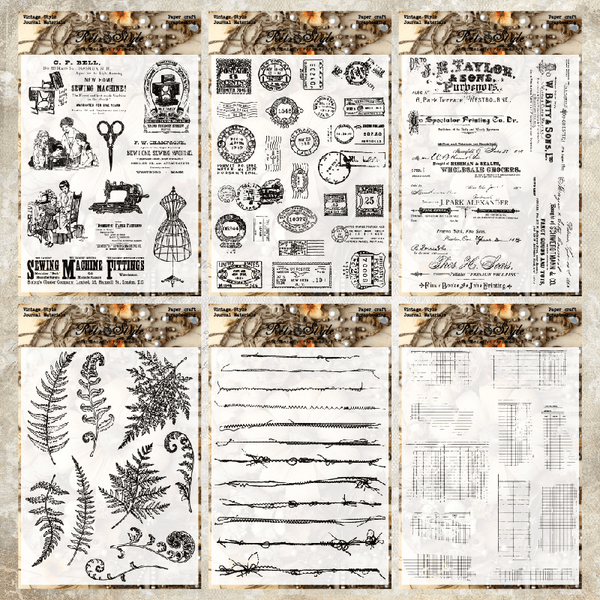 Vintage Life Background Stamps for Art Projects
