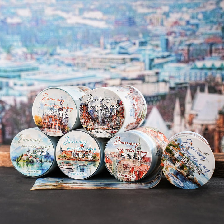 Scenery along the way PET Tapes Eurotown Snow City Countryside