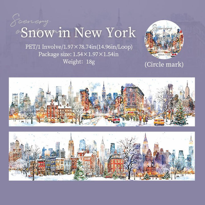 Scenery along the way Snow in New York Winter City Countryside