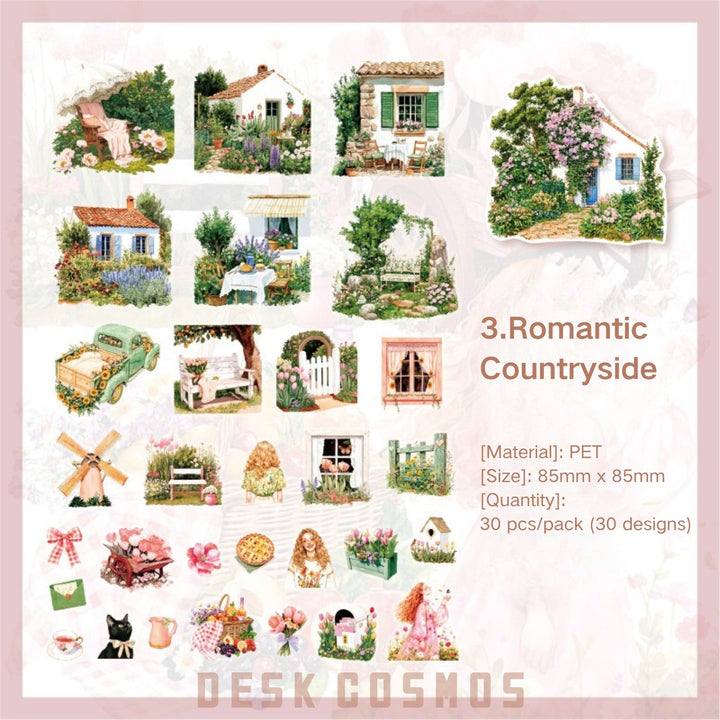 Always Romantic Romantic Countryside PET Stickers Nature Scene