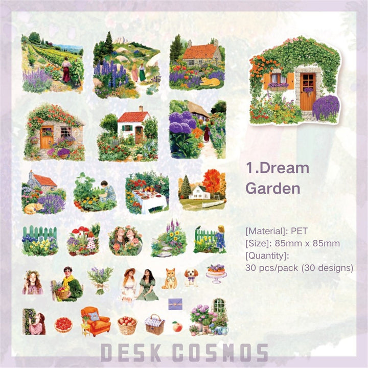 Always Romantic Dream Garden PET Stickers Scenery Theme