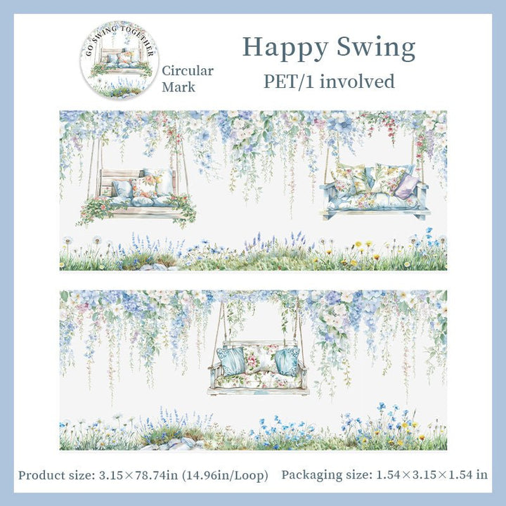 Go Swing Together PET Tape Nature Inspired Scene for Diary