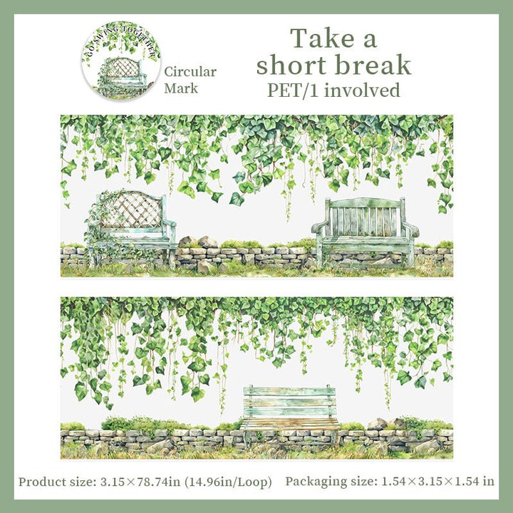 Go Swing Together PET Tape Botanical Scene for Journal Decoration