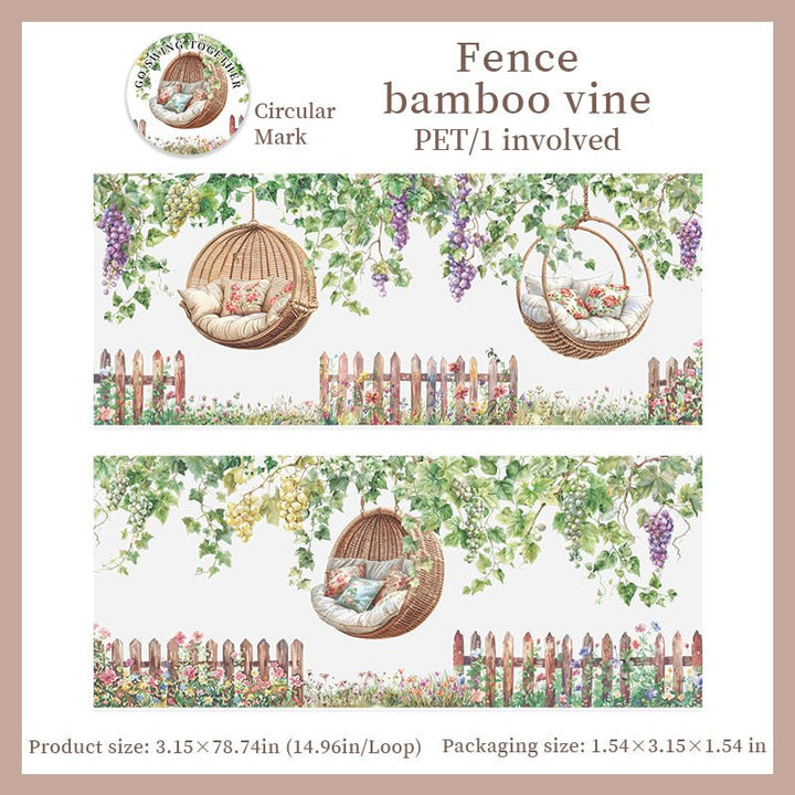 Go Swing Together PET Tape Decorative Floral for Junk Journal