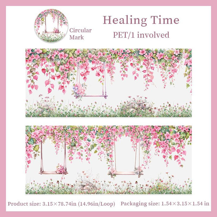 Go Swing Together PET Tape Botanical Illustration for Scrapbook Pages