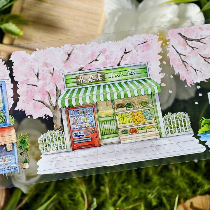Sakura Corridor PET Tape Travel Diary Style
