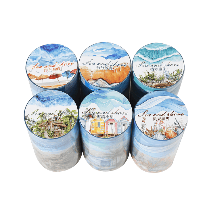 Scenery PET Tape Sea and Shore Seamless Background
