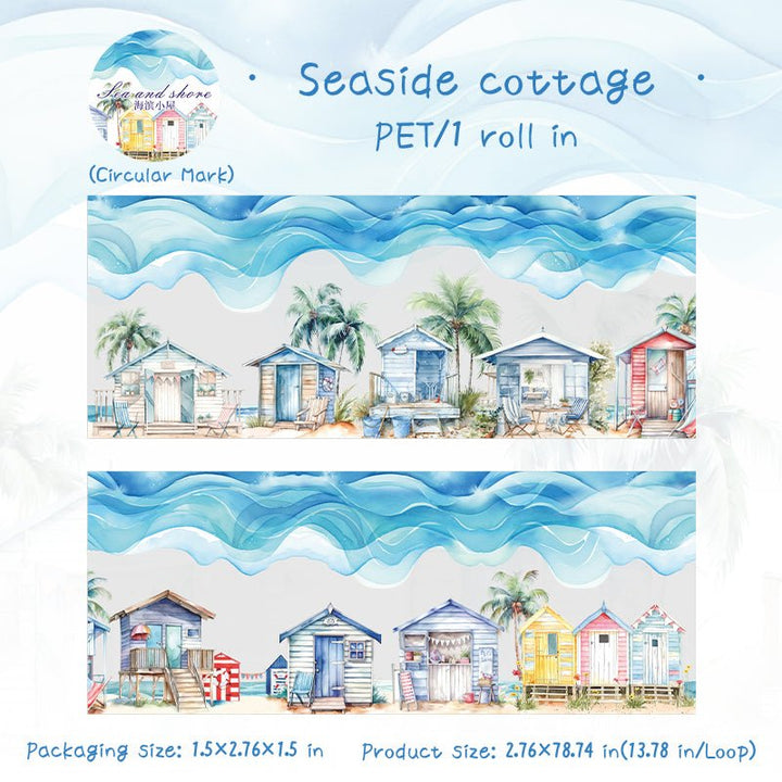 Scenery PET Tape Sea and Shore Coastal Life Collage