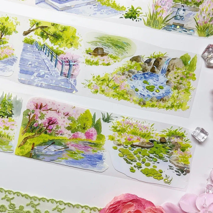 Spring Scenery botanical scrapbooking tape for beginner journaling