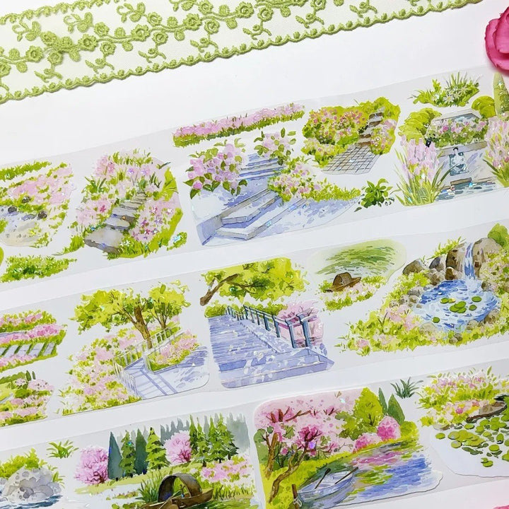 Spring Scenery countryside and city theme tape for scrapbooking