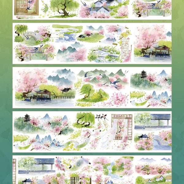 Scenery PET Tapes Spring Prelude Series Natural Landscape Decorative