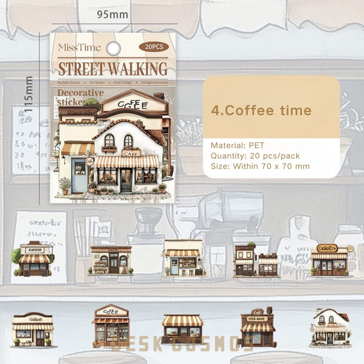 Scenery Sticker Street Walking Series Urban House Scene