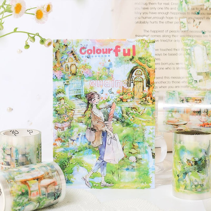 Scenery Tape Green Forest Evening Full Roll Landscape Design