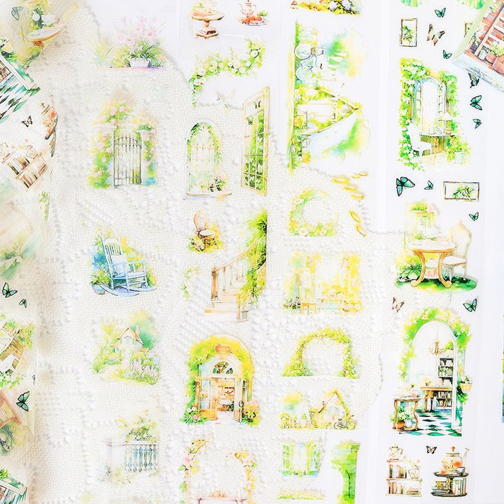 Green Forest Evening Landscape Washi Tape for Sticker Albums