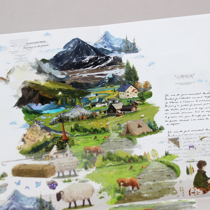 Mountain Breeze Nature Style Tape For Scrapbook Background
