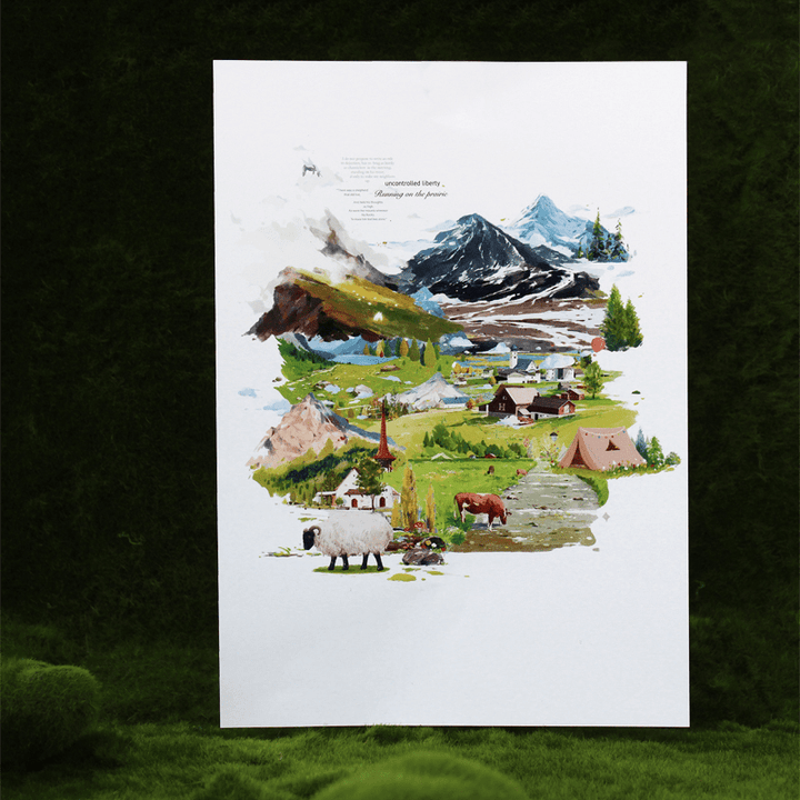 Mountain Breeze PET Washi Collage Material For Artistic Use