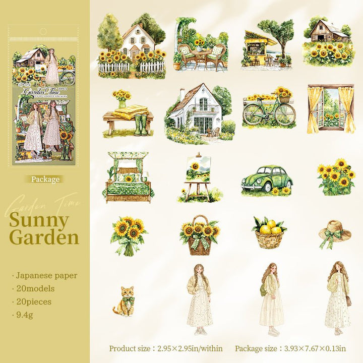 Garden Time soft washi stickers scenery theme suitable for scrapbooking