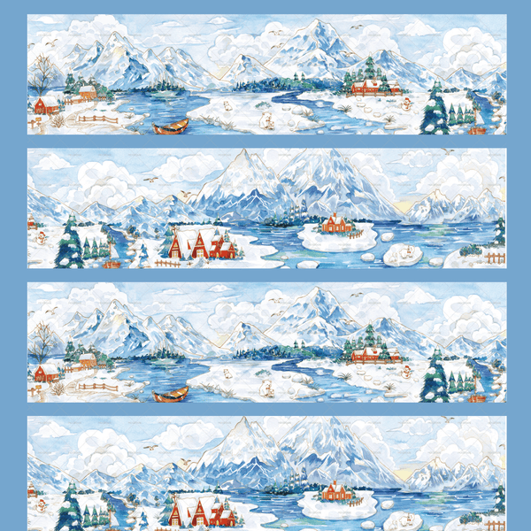 Scenery Tape Snowy Meadow Sticker Roll