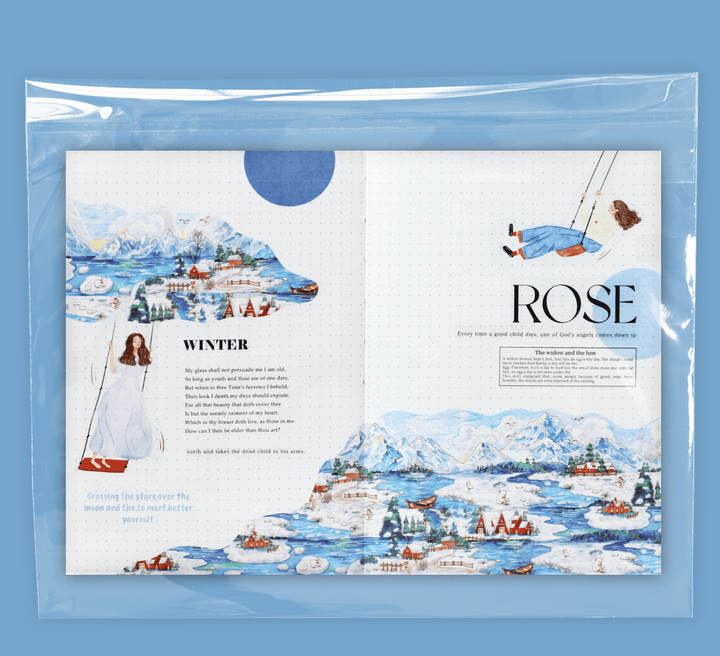 Winter Washi Tape Snowfield Landscape Scene