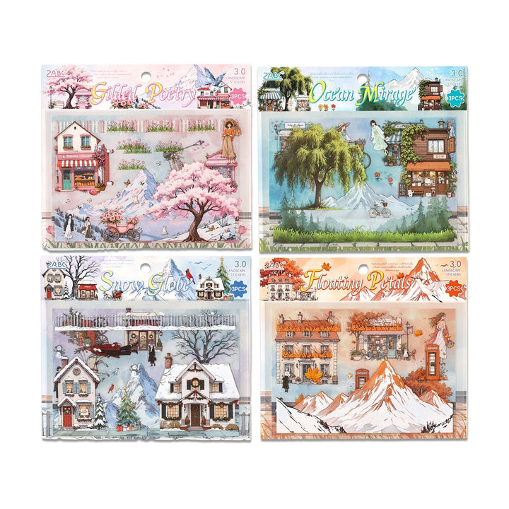 Seasonal Illustrated Series Vintage Style Journal Decorative Stickers