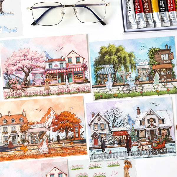 Seasonal Illustrated Series Journal Stickers for Scrapbooking and Collage